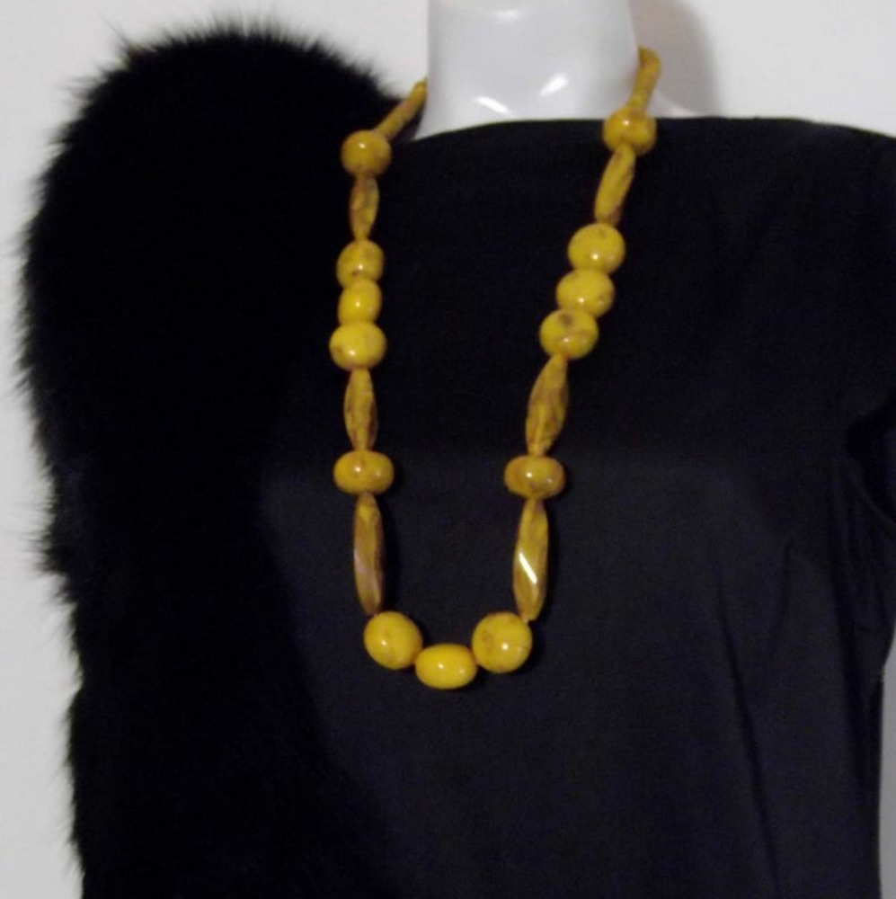 Vintage Antique art deco Bakelite Marbled Mississippi mud 20s 40s necklace
